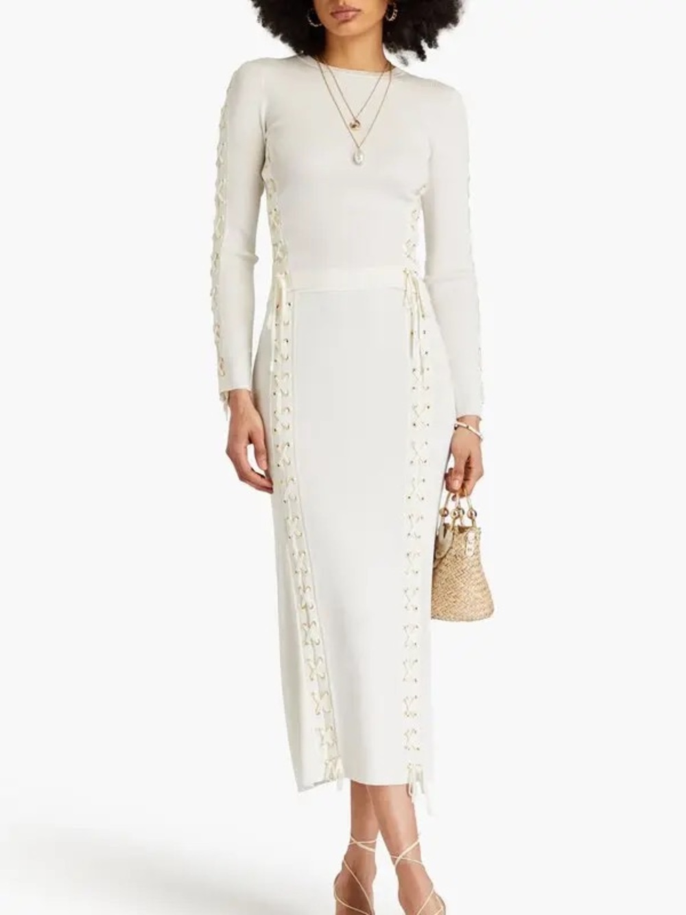 Zimmermann lace up rib knit top